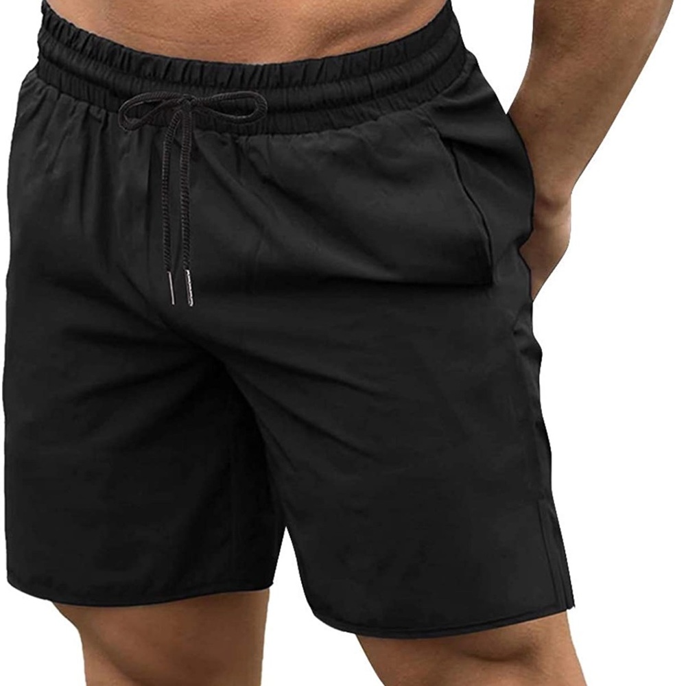 New We1Fit Men Workout Running Shorts Quick Dry with Pocket Black